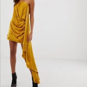 Cocktail mini dress with side drape